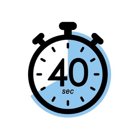 Premium Vector | Forty seconds stopwatch icon timer symbol 40 sec waiting time vector illustration