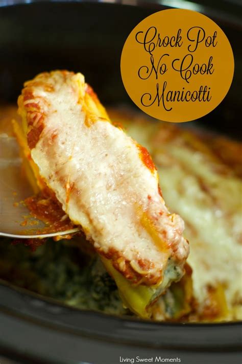 Crock Pot No Cook Manicotti | Recipe | Manicotti recipe, Recipes, Food