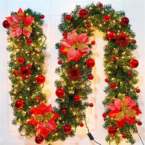 9 Feet Christmas Garland,Artificial Christmas Garland, Christmas Collection Holiday Decoration ...