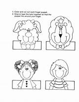 Family Finger Puppets Coloring Pages Sketch Page sketch template