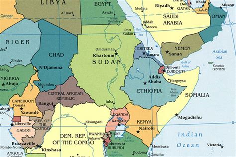 Eastern Africa Map With Countries, Capitals, Cities, Roads, 53% OFF