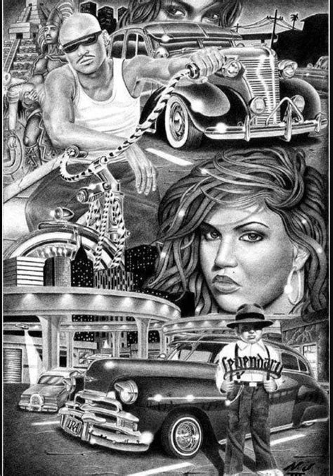 Chicano Lowrider Art Drawings