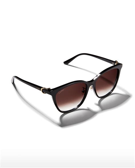 Cartier Logo Round Acetate Sunglasses | Neiman Marcus