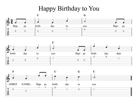 Happy Birthday - Tab & Sheet Music - FreewheelinGuitar.com