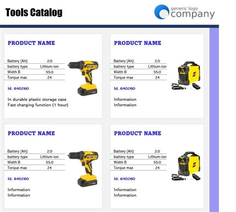 Product Catalog Excel Template - Download it for FREE - Exsheets