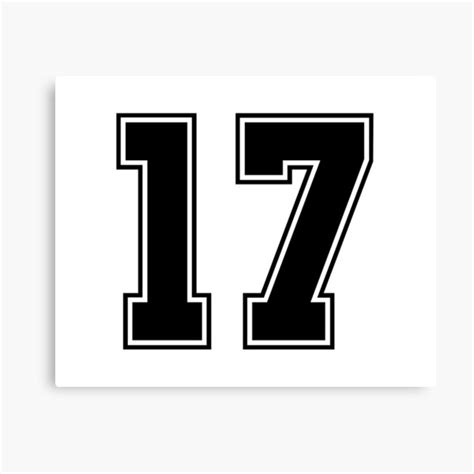 "17 American Football Classic Vintage Sport Jersey Number in black ...