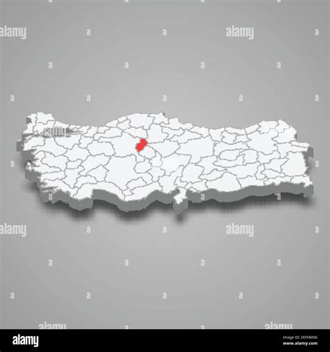 Kirikkale region location within Turkey 3d isometric map Stock Vector ...