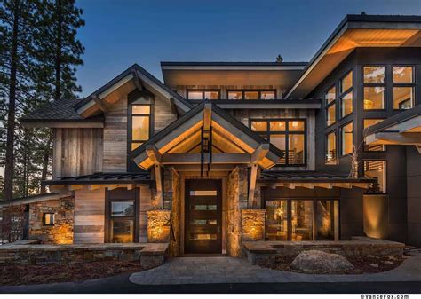 Brilliantly designed mountain modern cabin in California's High Sierra Mountain Home Exterior ...