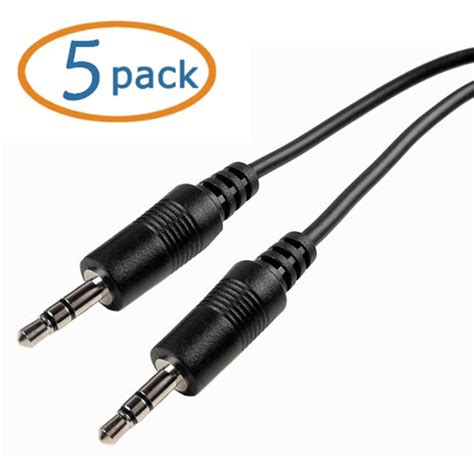 Cables Unlimited 6 feet 3.5mm Male to Male Stereo Audio Cable with nickel plated Plugs for DVD ...