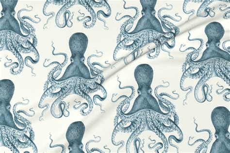 Colorful fabrics digitally printed by Spoonflower - Octopus Oasis in Sea | Blue octopus ...