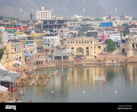 Pushkar, Rajasthan India - November 14, 2021 : Pushkar lake or pushkar jhil, a hindu pilgrimage ...