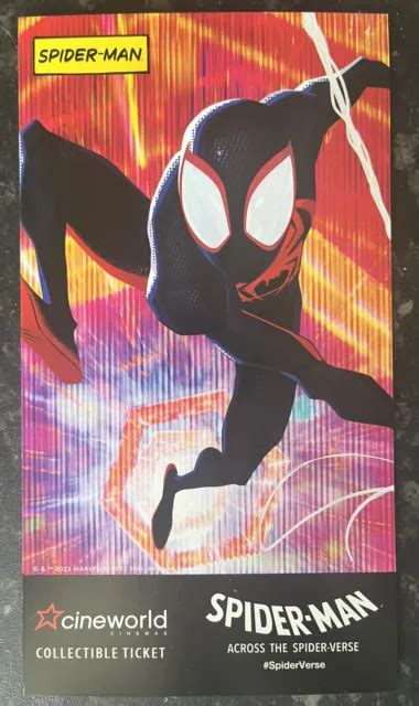 SPIDER-MAN ACROSS THE Spiderverse Collectable Ticket x 1 Cineworld Marvel 2023 $9.94 - PicClick