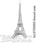 Free art print of Paris with Eiffel tower, vector set. Paris with Eiffel tower, word art, set of ...