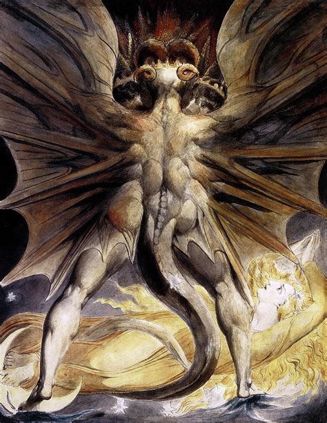 William Blake, The Great Red Dragon and the Woman Clothed in Sun ...