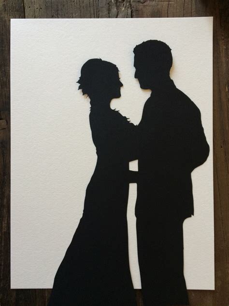 Custom Cutouts Wedding Silhouette 8 by 10 Wall Art First | Etsy