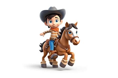 Premium Photo | Arafed image of a cartoon cowboy riding a horse ...