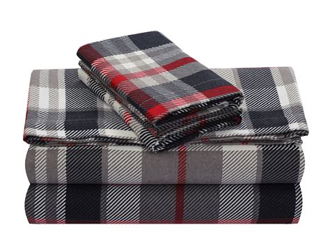 Luxury QUEEN 100% Cotton 4 Piece Flannel Sheets Set - Deep Pocket - Warm - Super Soft ...