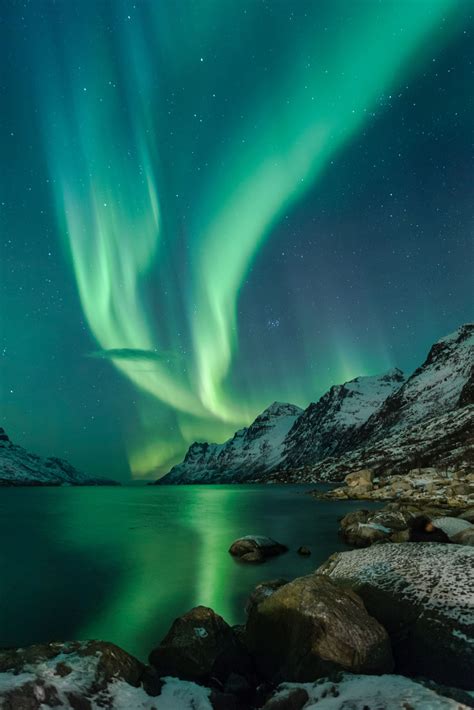 Ersfjordbotn Portrait | Northern lights, Sky landscape, Aurora borealis ...