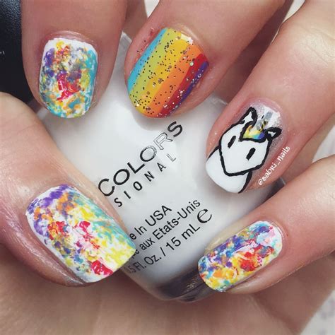 "Rainbow glitter unicorn nail design" | Unicorn nails designs, Nails ...