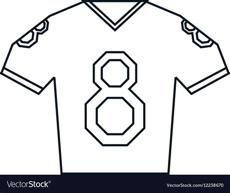 Jersey american football tshirt uniform outline Vector Image