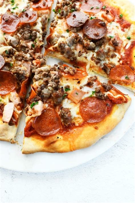 Homemade Meat Lovers Pizza Recipe - Sizzling Eats