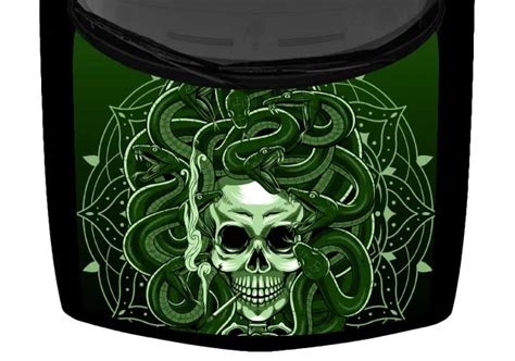 OLIVE GREEN MEDUSA Snake Skull Car Truck Hood Wrap Vinyl Graphic Decal $90.75 - PicClick