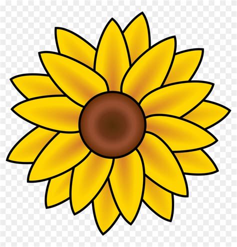 Sunflower Clipart Flower Head - Easy To Draw Sunflower - Free ...