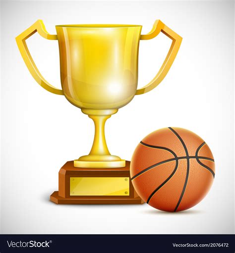 Golden Trophy Cup With Basketball Royalty Free Vector Image