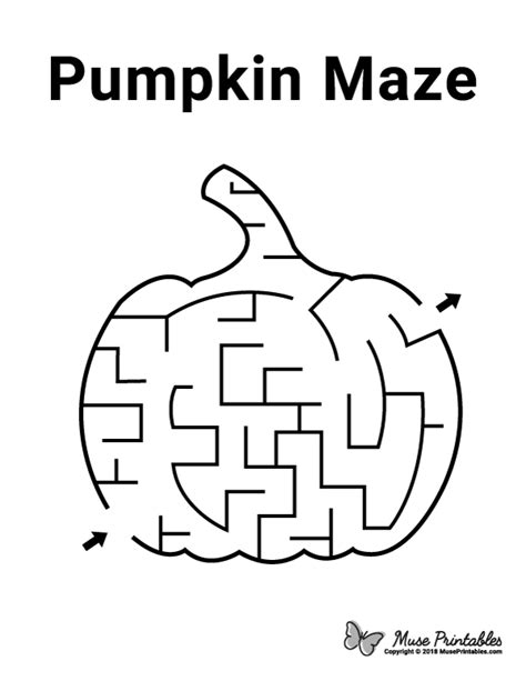 Free printable pumpkin maze. Download it at https://museprintables.com ...