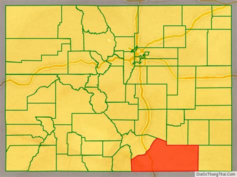 Map of Las Animas County, Colorado - Địa Ốc Thông Thái