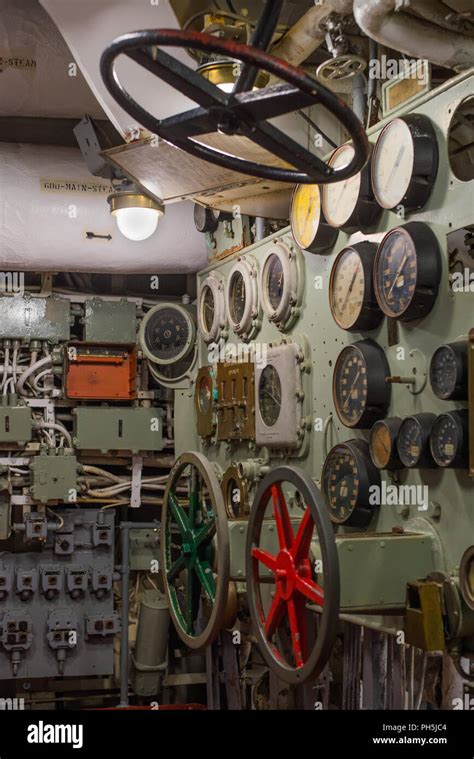 aircraft carrier engine room controls Stock Photo - Alamy