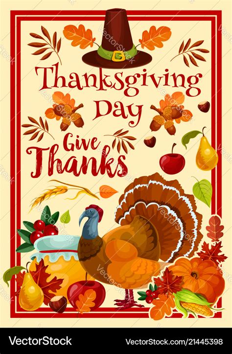 Happy thanksgiving day greeting card Royalty Free Vector