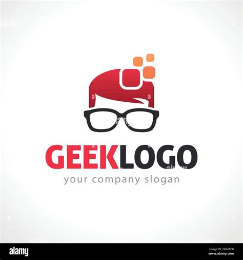 Digital geek logo vector template, computer nerd icon, symbol Stock ...