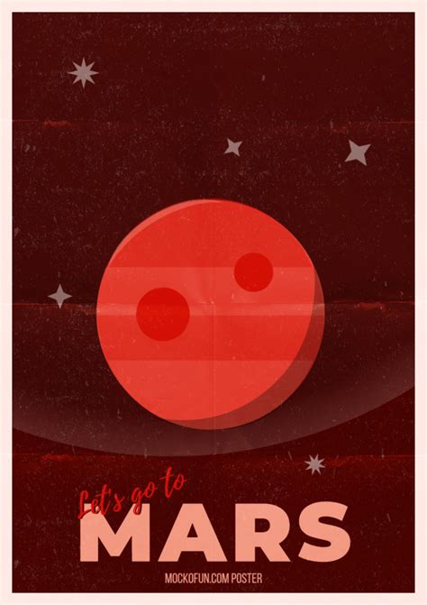 🚀🛰️Vintage Mars Poster For Print - MockoFUN