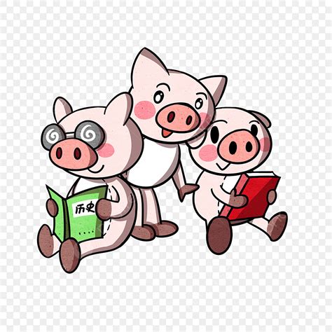 Three Little Pigs Clipart Transparent Background, Cartoon Piggy Three ...