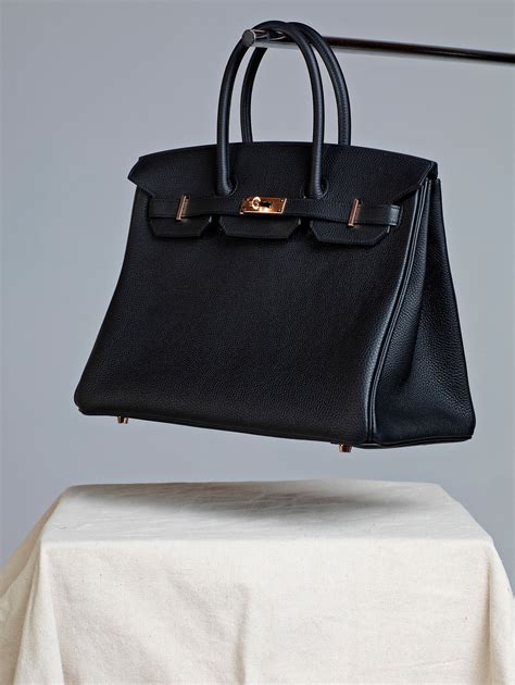 JANE BIRKIN'S BLACK TOGO LEATHER BIRKIN 35 WITH ROSE GOLD HARDWARE ...