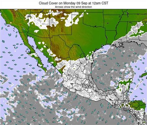 Mexico Cloud Cover on Tuesday 06 Jul at 7am CDT