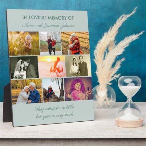 In Loving Memory Custom Saying 9 Photo Collage Plaque | Zazzle.com