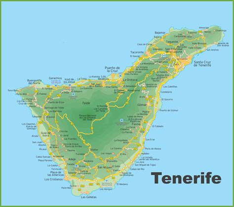 Map of Tenerife island - Ontheworldmap.com