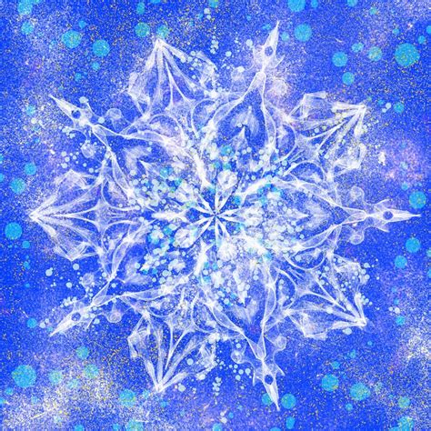 Cold Blue Snowflake Fabric Panel – ineedfabric.com