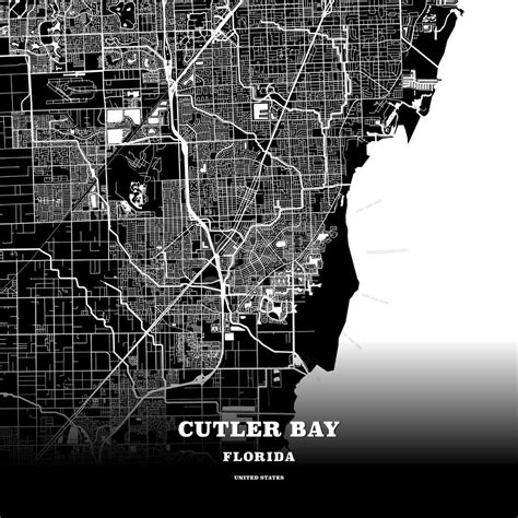 Cutler Bay, Florida, USA map | Map poster, Poster template, Usa map