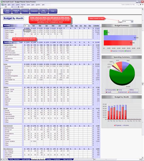 Household Budget Planner - Excel Spreadsheet | Excel budget template, Budgeting worksheets ...