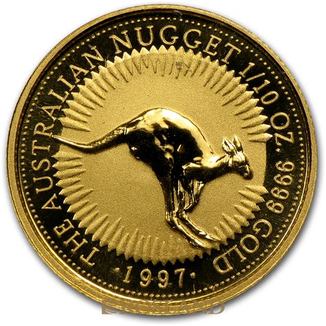 1/10 Unze Goldnugget Australien Känguru 1997