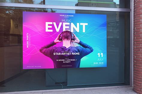 FRONT HORIZONTAL STREET POSTER MOCKUP on Behance