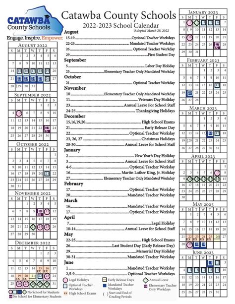 Catawba Academic Calendar - Printable Word Searches