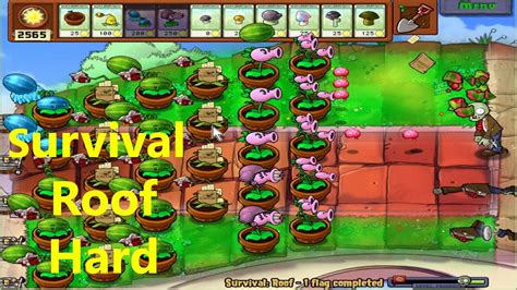 Plants vs Zombies Survival Roof Hard - YouTube