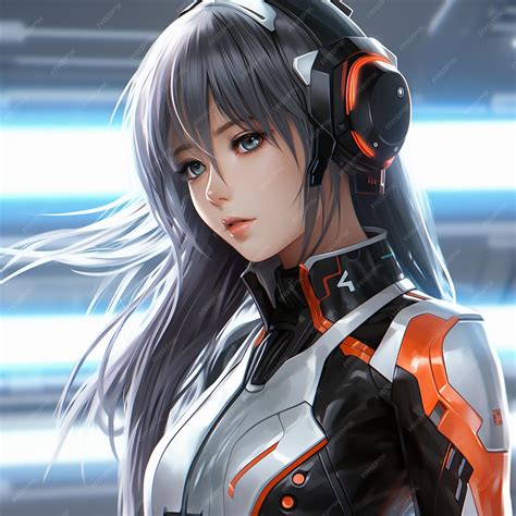 Premium AI Image | 3d render of futuristic cyber robot anime girl in ...