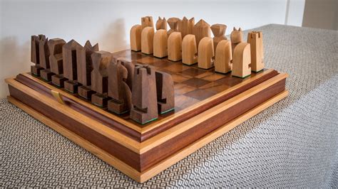 Hand-made chess set woodworking project - click the link to see how it ...