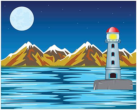 Abstract Background With Lighthouse Vector Ocean Bright Vector, Vector, Ocean, Bright PNG and ...