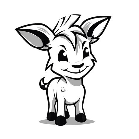 Premium Vector | A white and black goat cartoon character